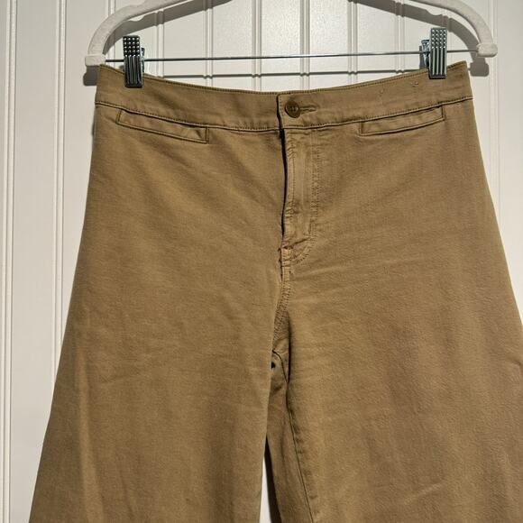 Madewell Emmett Wide Leg Crop Pants Tan Size 28 Petite - Picture 3 of 7